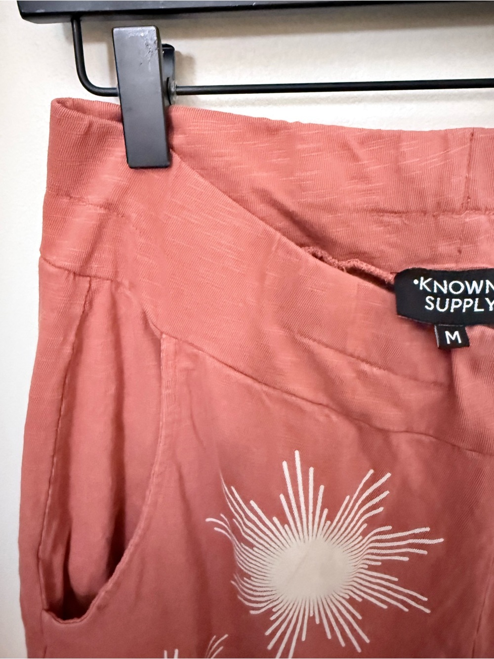 Known Supply Sequoia Knit Joggers in Chili & White Starburst | Size Medium - Picture 5 of 6